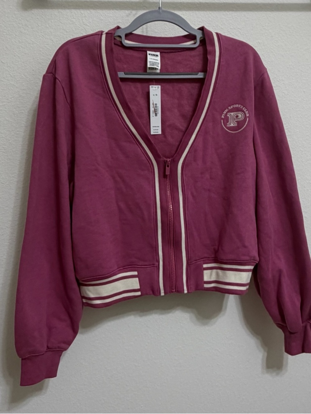 PINK Victoria's Secret Crop Sports Club Varsity Jacket - Picture 11 of 14